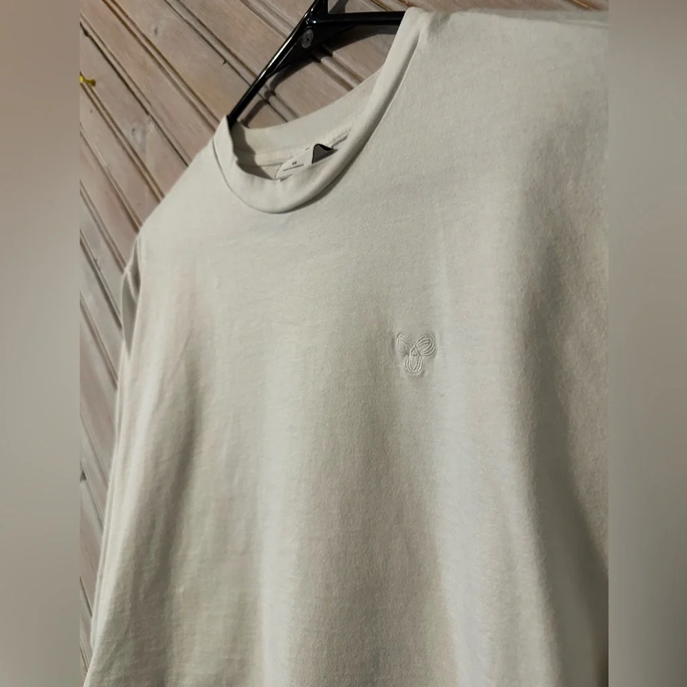 TNA Bright White Long Sleeve Cropped Shirt Embroidered Logo Basic - Picture 4 of 7